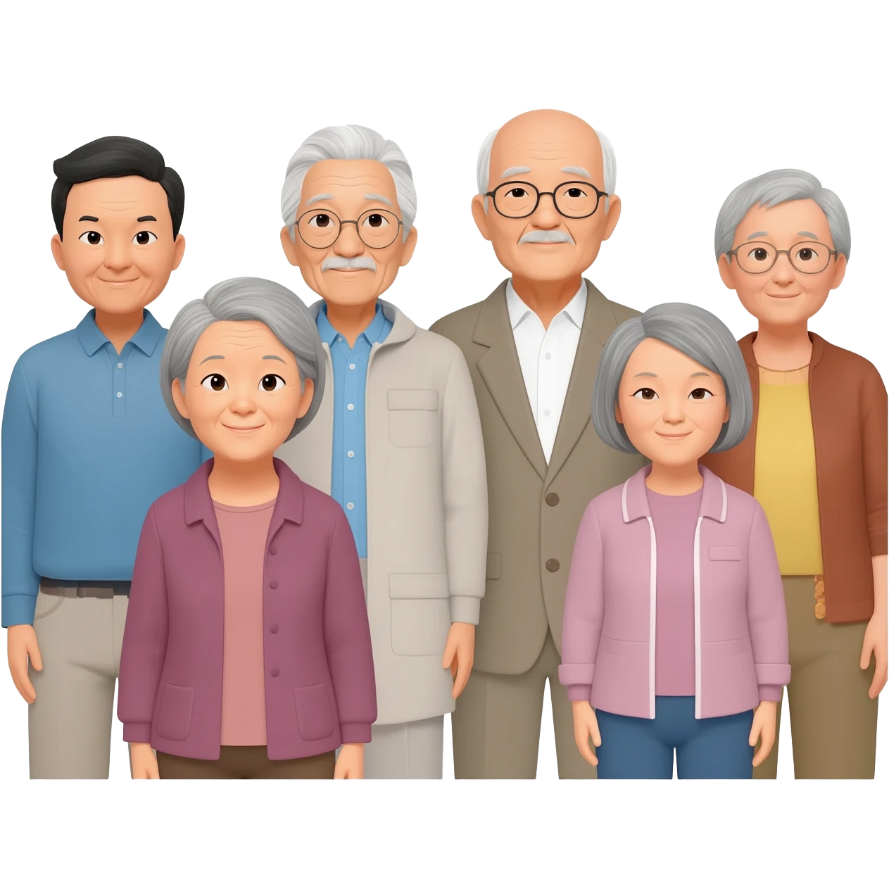 a group of asian senior people emoji