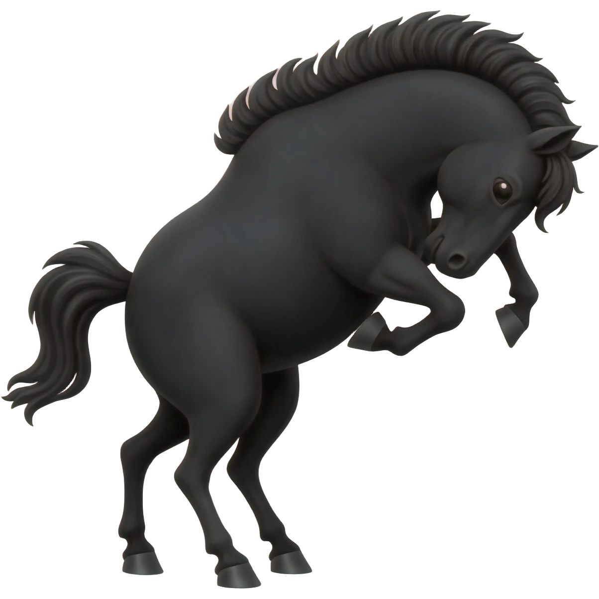 Bucking bronco all black emoji