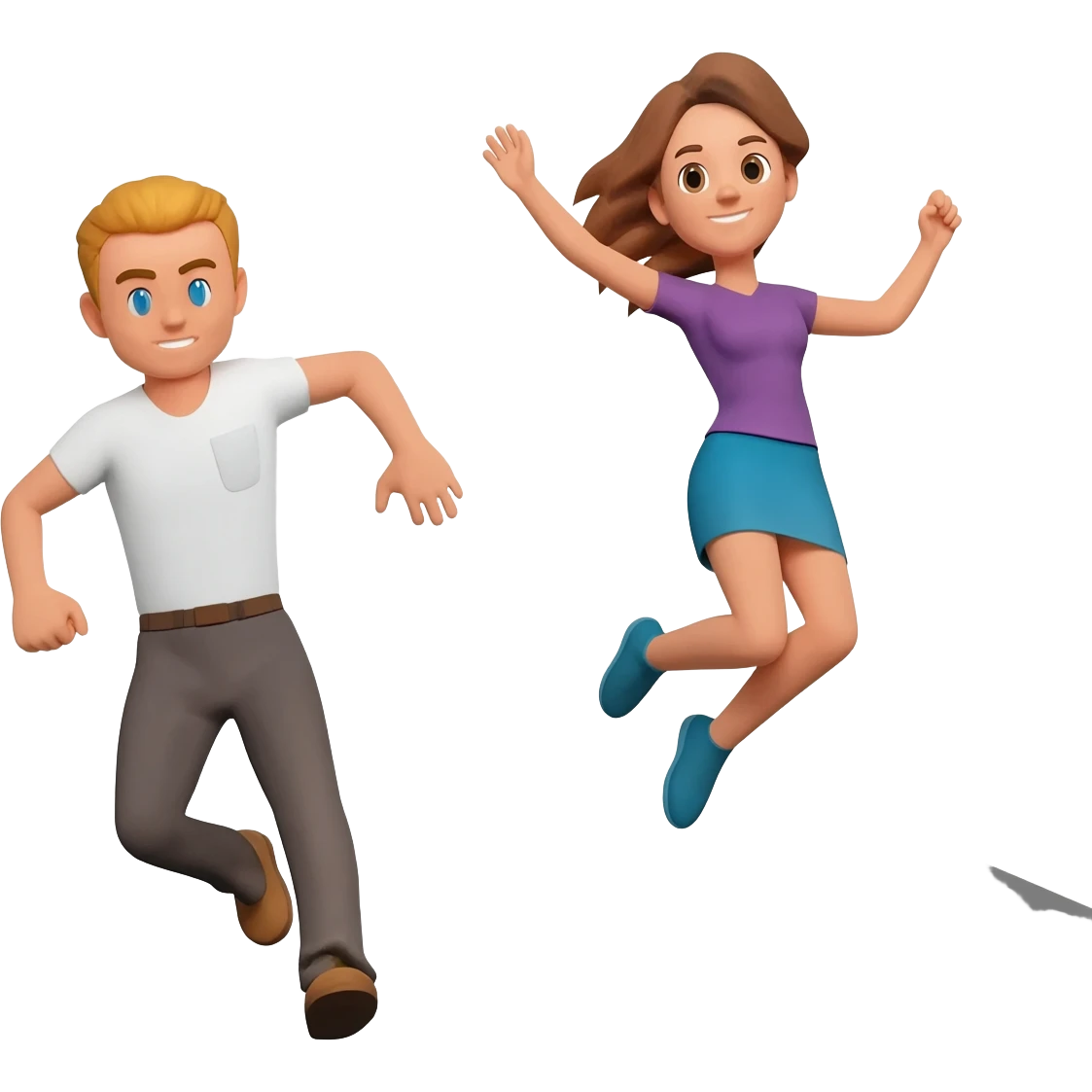 Man and woman jumping off building emoji