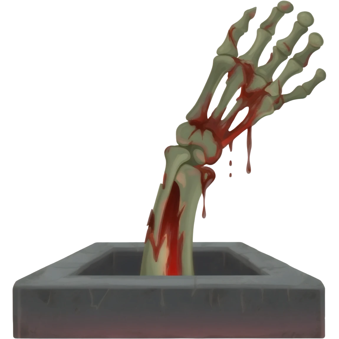 zombie arm reaching of grave emoji