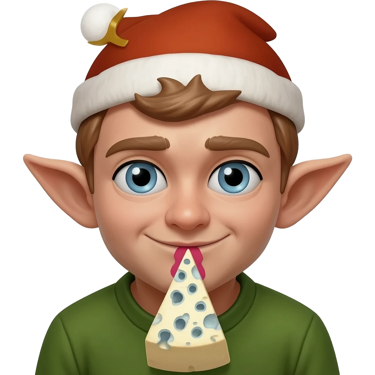Elf licking Blue Cheese emoji
