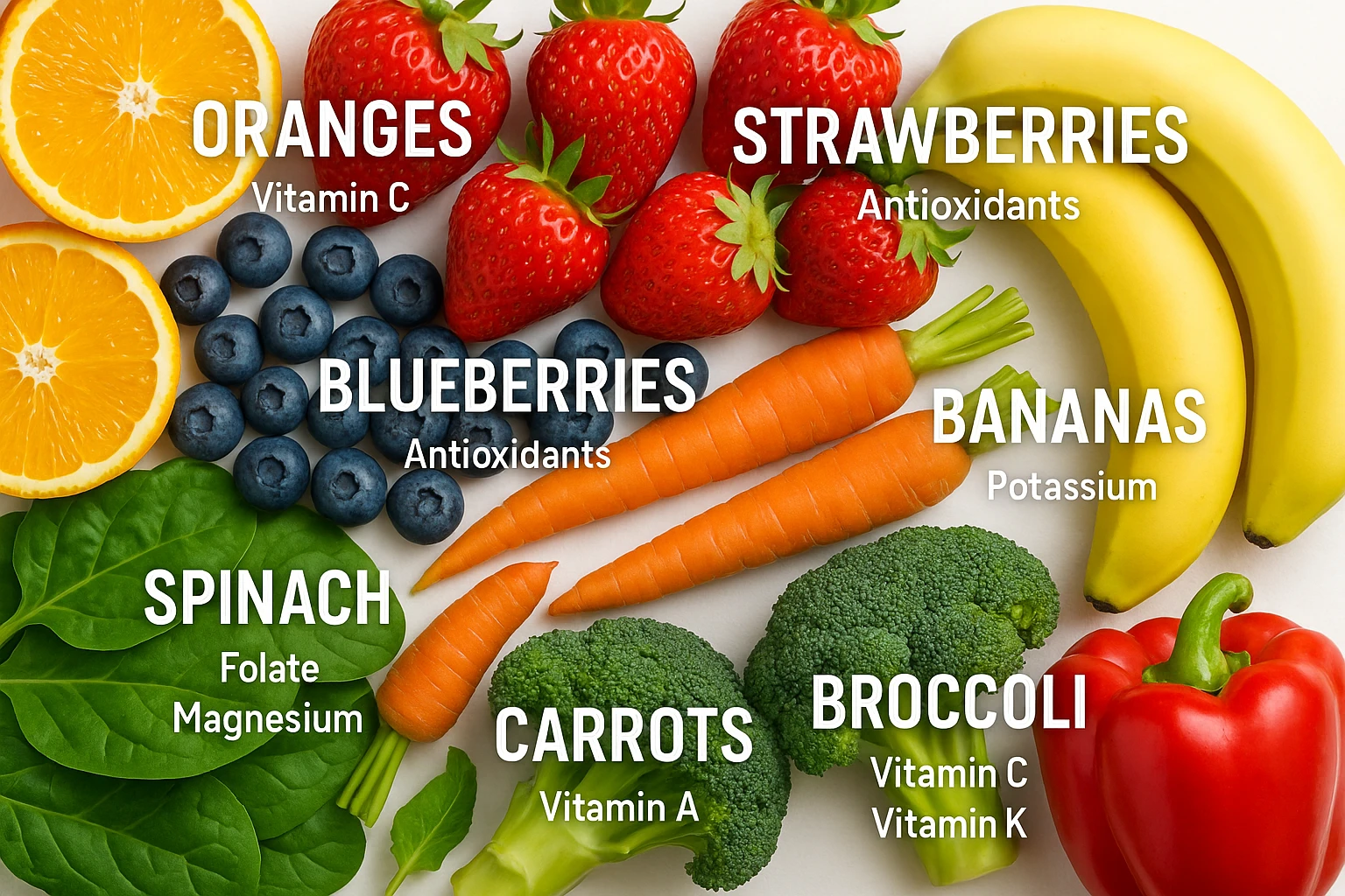 focus su frutta e verdura a tutto schermo e i micronutrienti contenuti in essa emoji
