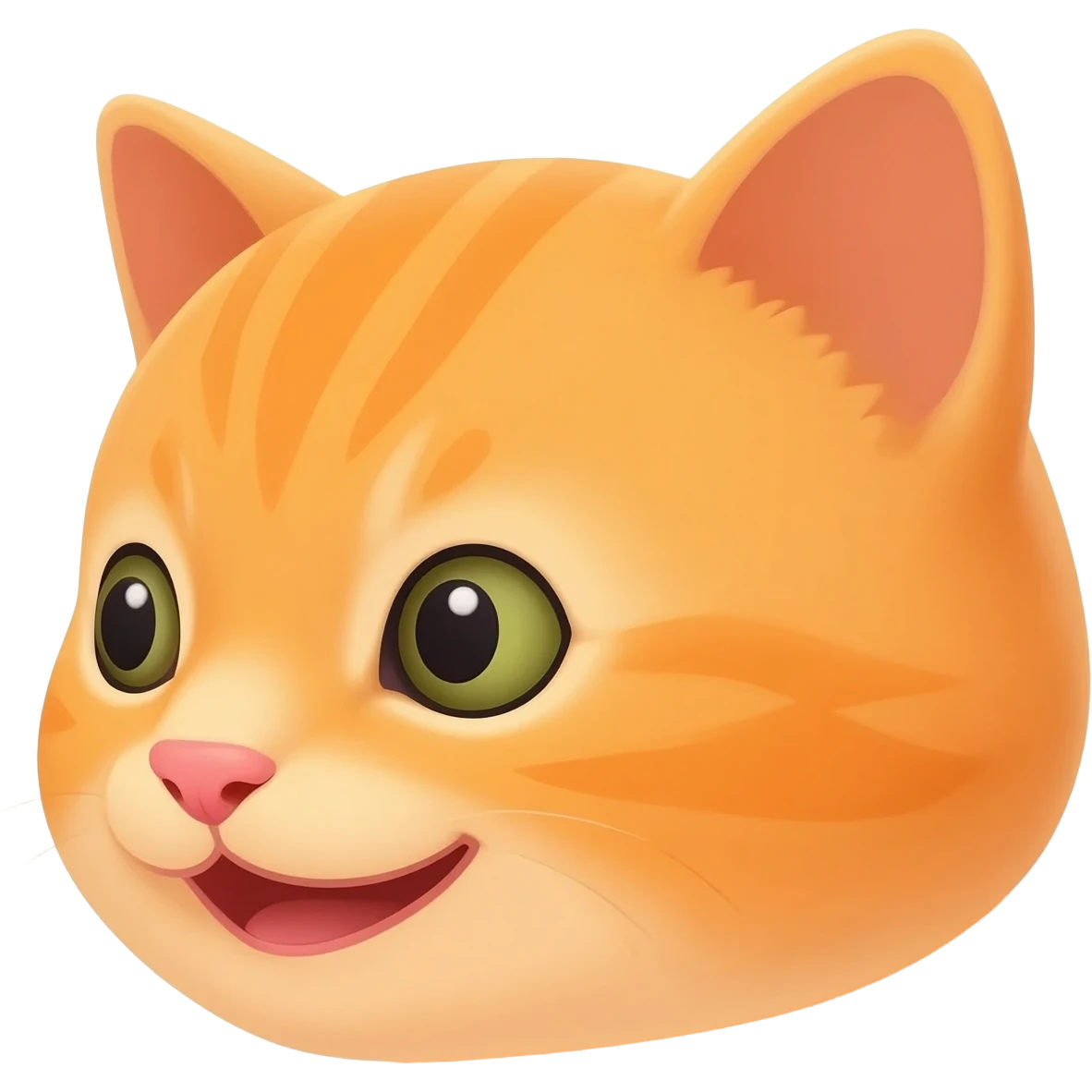 Gatito bebé naranja asoma sonriente desde un costado su cabeza emoji