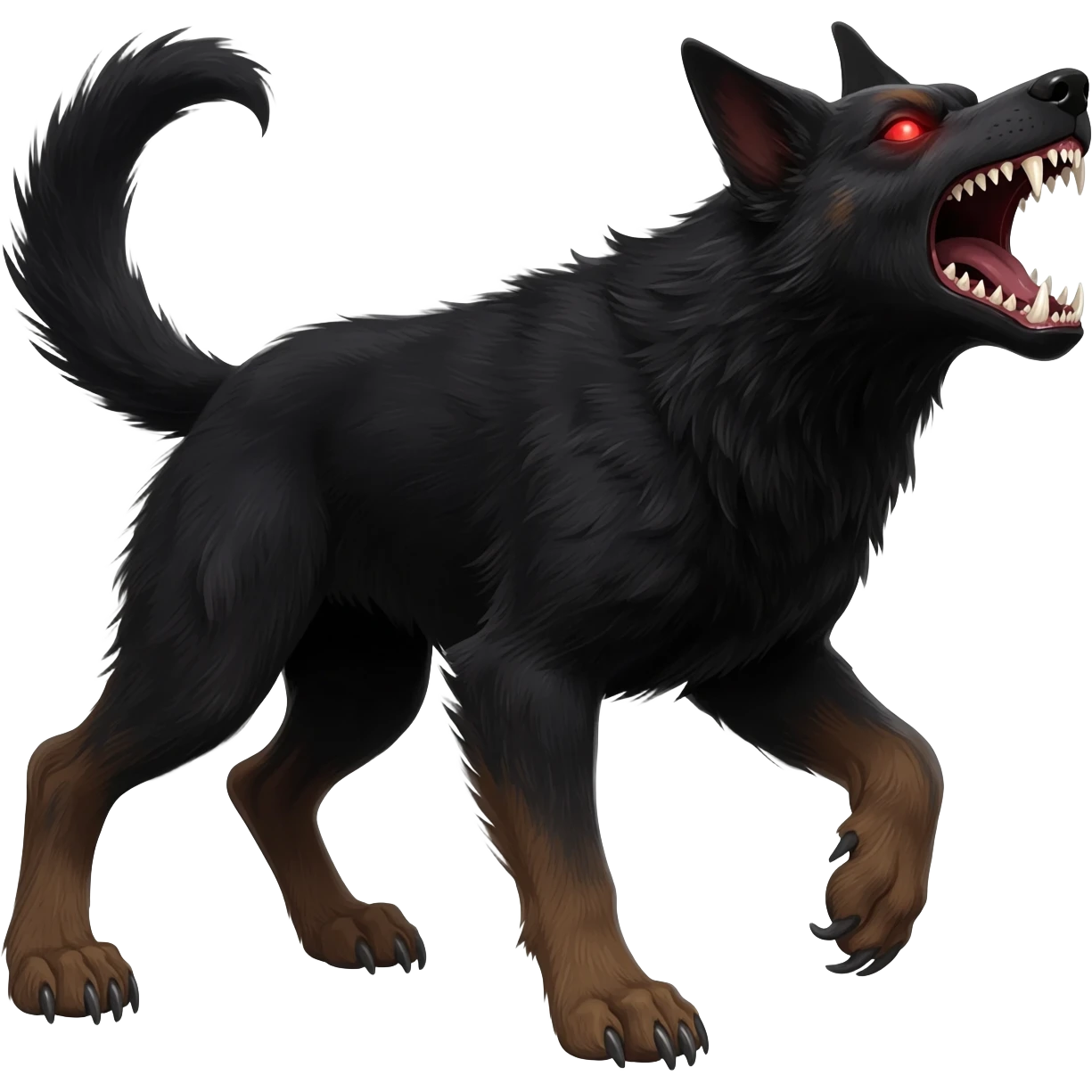 Demonic devilish angry vicious monsterous mongrel-dog barking loudly emoji