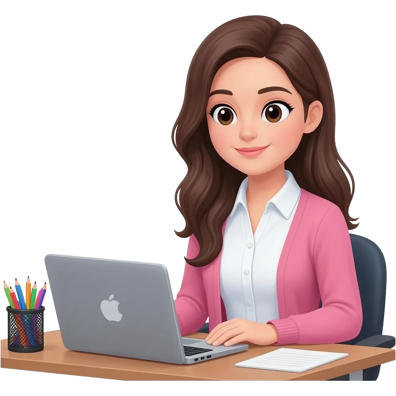 office women white pink loose hair emoji