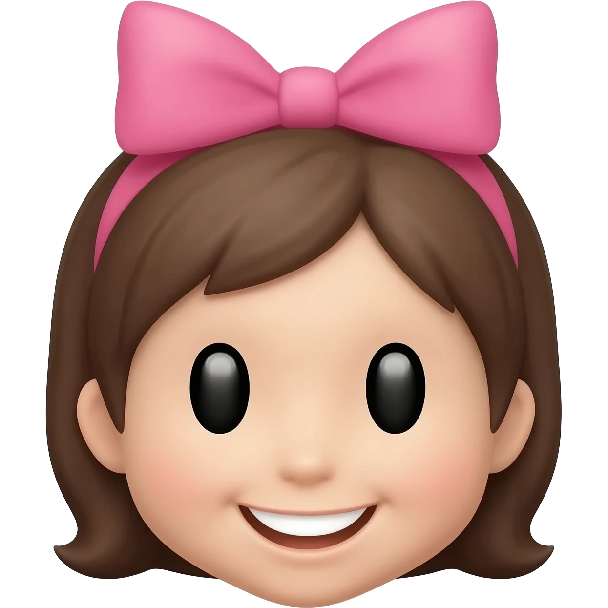 A smiling face with a pink bow emoji