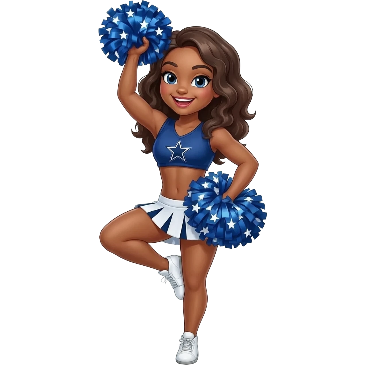happy panther as Dallas cowboys cheerleader standing on one leg and holding another at the head emoji