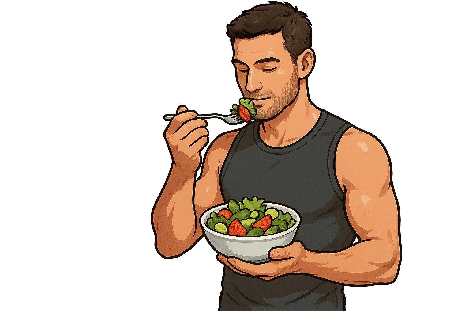 UOMO FITNESS CHE MANGIA INSALATA emoji