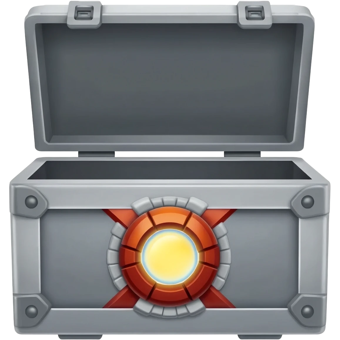 Crate and emoji of arc reactor of iron man emoji