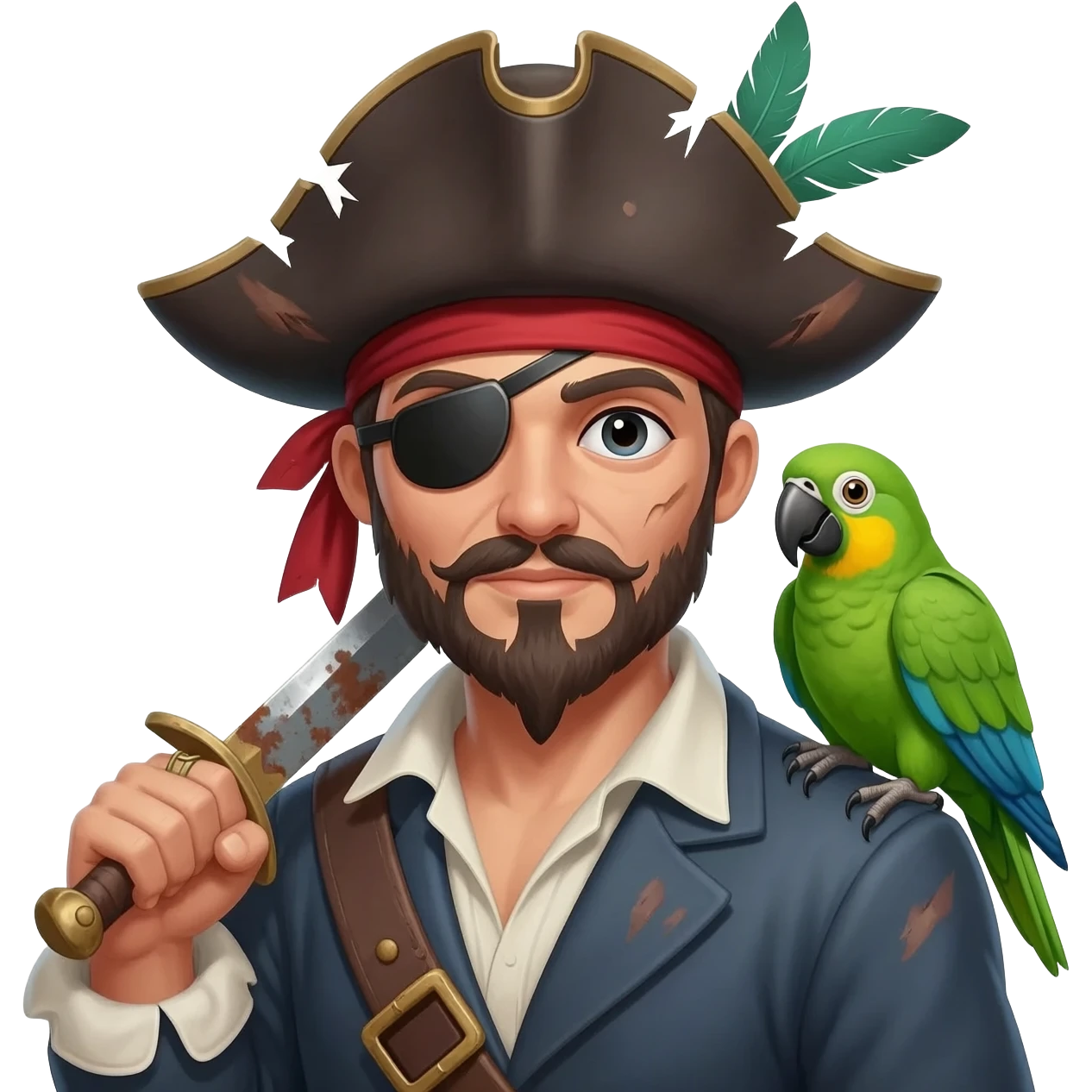 pirate and parrot emoji