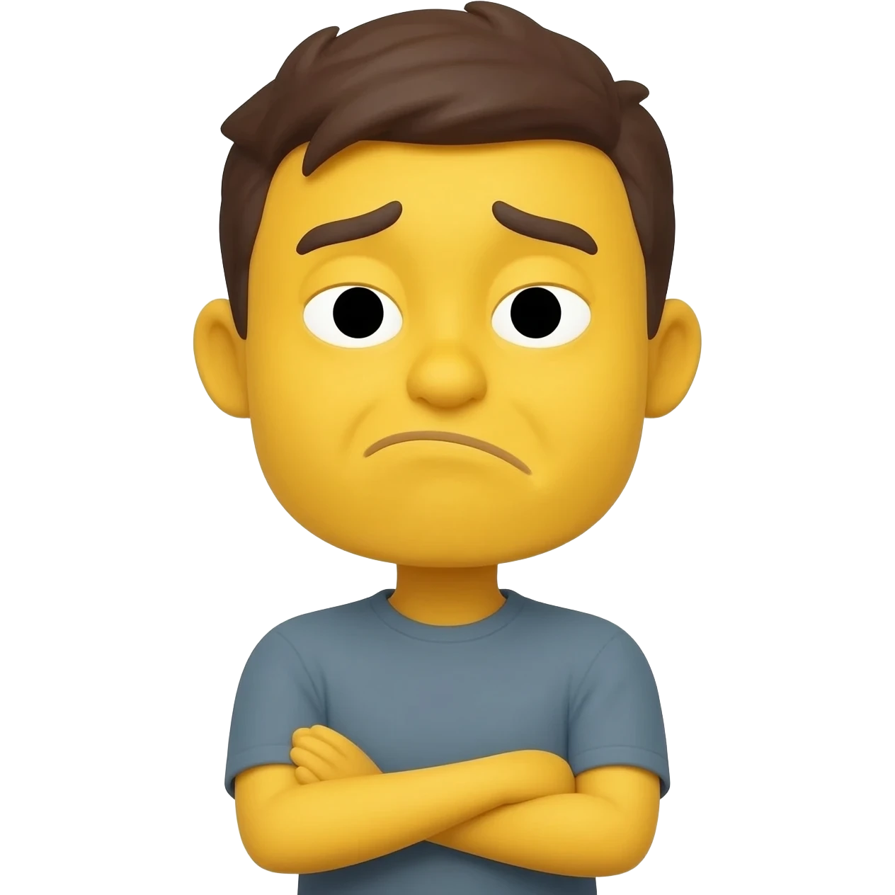 Yellow emoji face Pouting face arms crossed emoji emoji