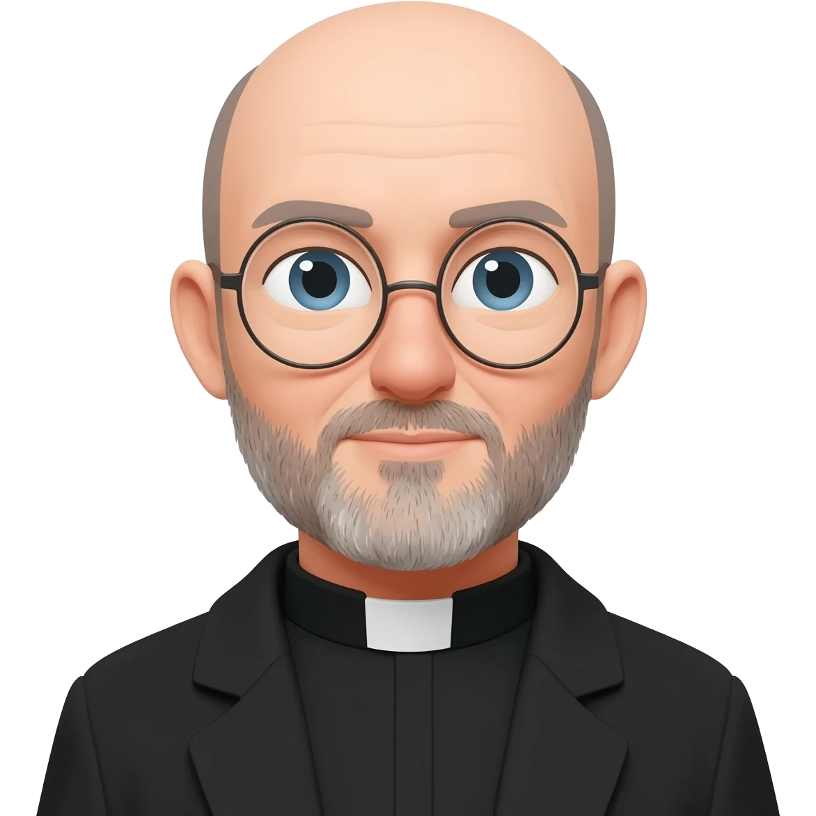 white balding priest with glasses and medium stubble beard emoji