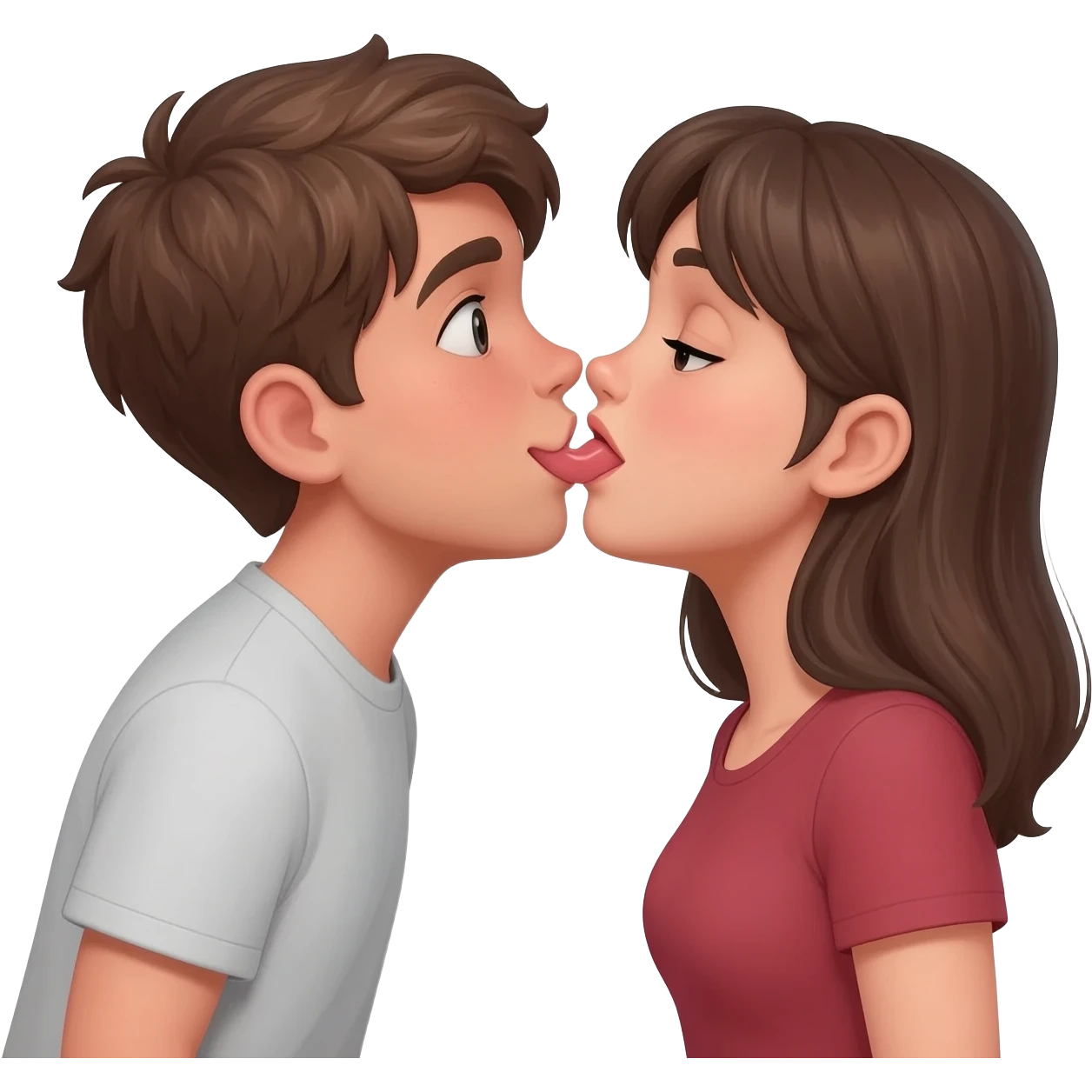 Boy performing oral sex on girl emoji