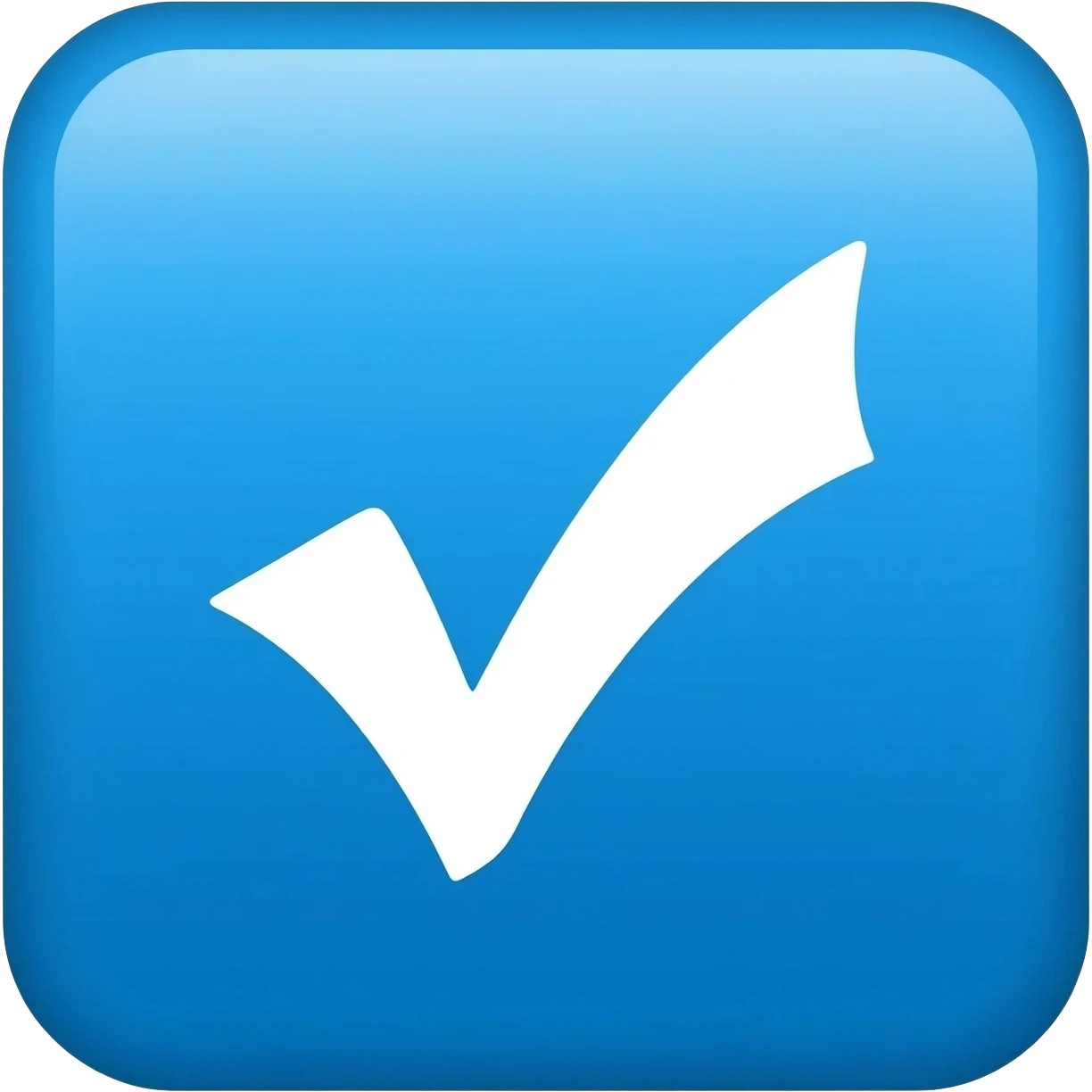 Un cuadrado azul en medio va estar una palomita ✔️ blanca 🟦✔️ emoji