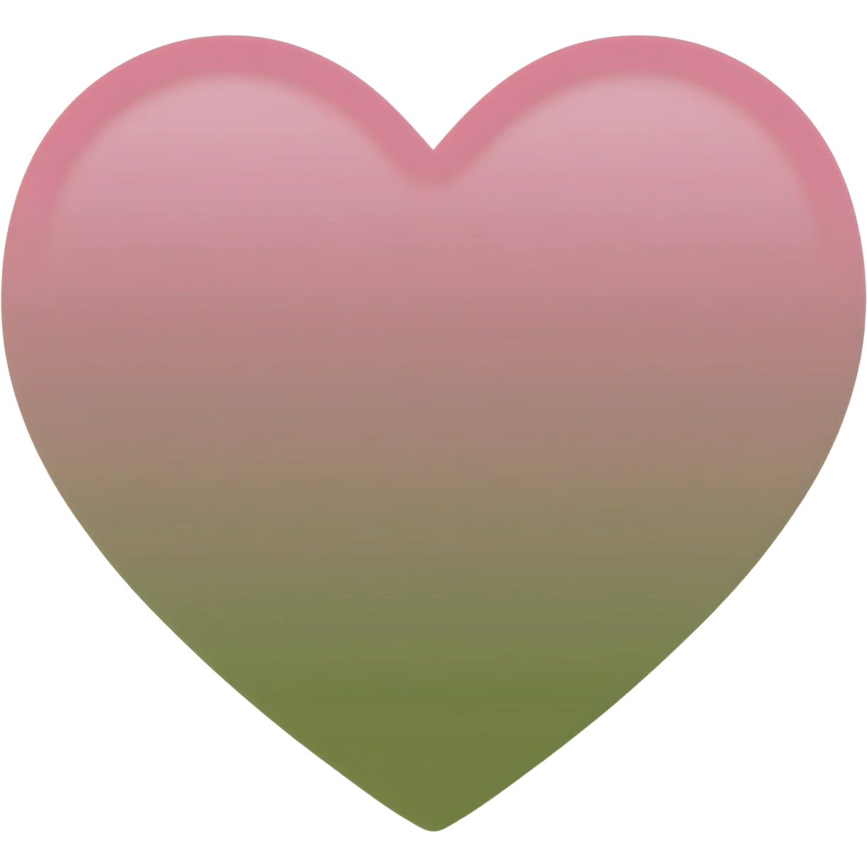 Heart Ombre blush pink and olive green emoji