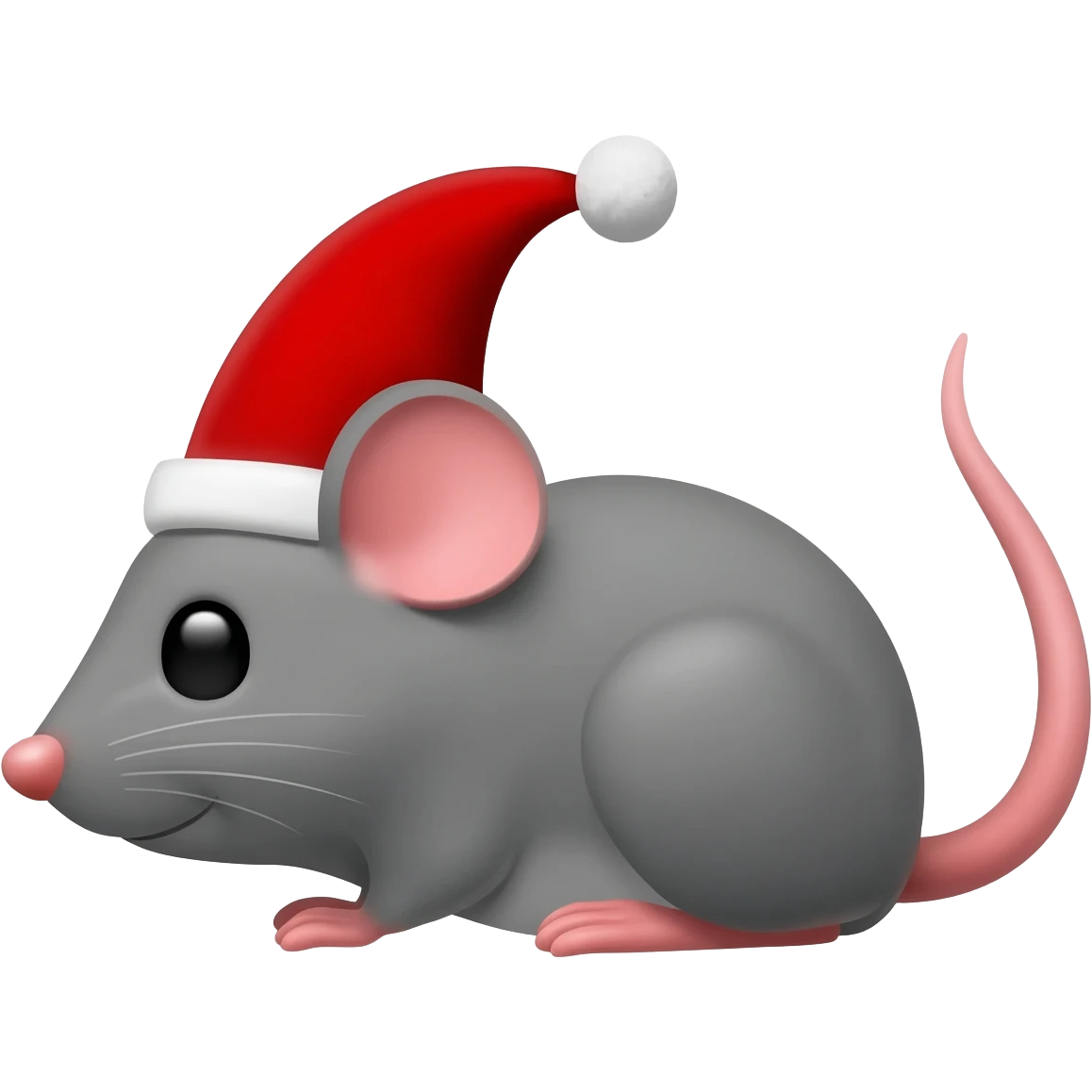 Ratón con sombrero de Navidad emoji