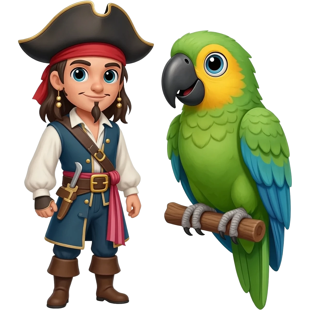 pirate and parrot emoji