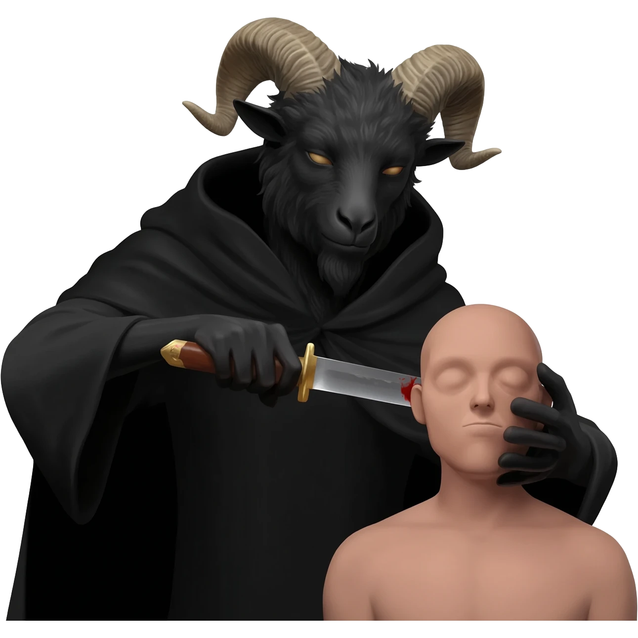 Baphomet cut somebodys head off emoji