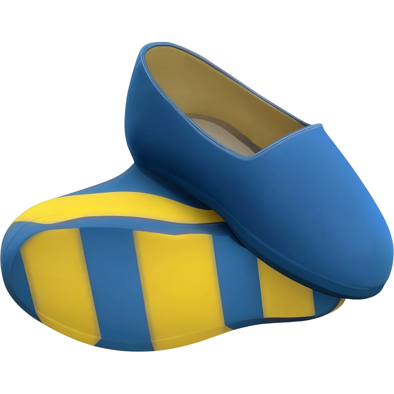 Blue and yellow samba shoes emoji