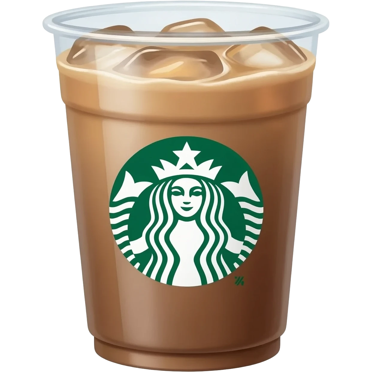 a cup of ice Starbucks Americano, with ariana grande as the logo emoji