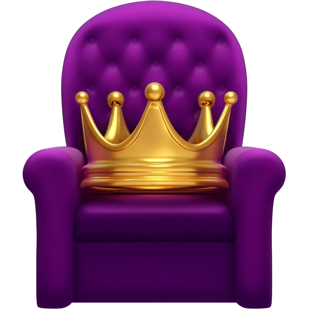 A crown placed on a throne purple emoji