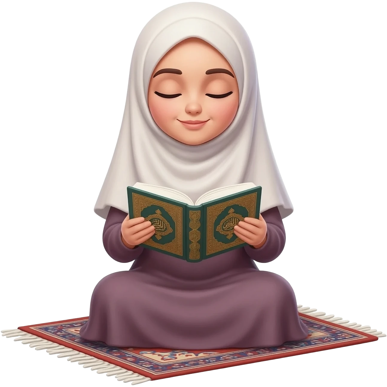 hijabi reading quran emoji