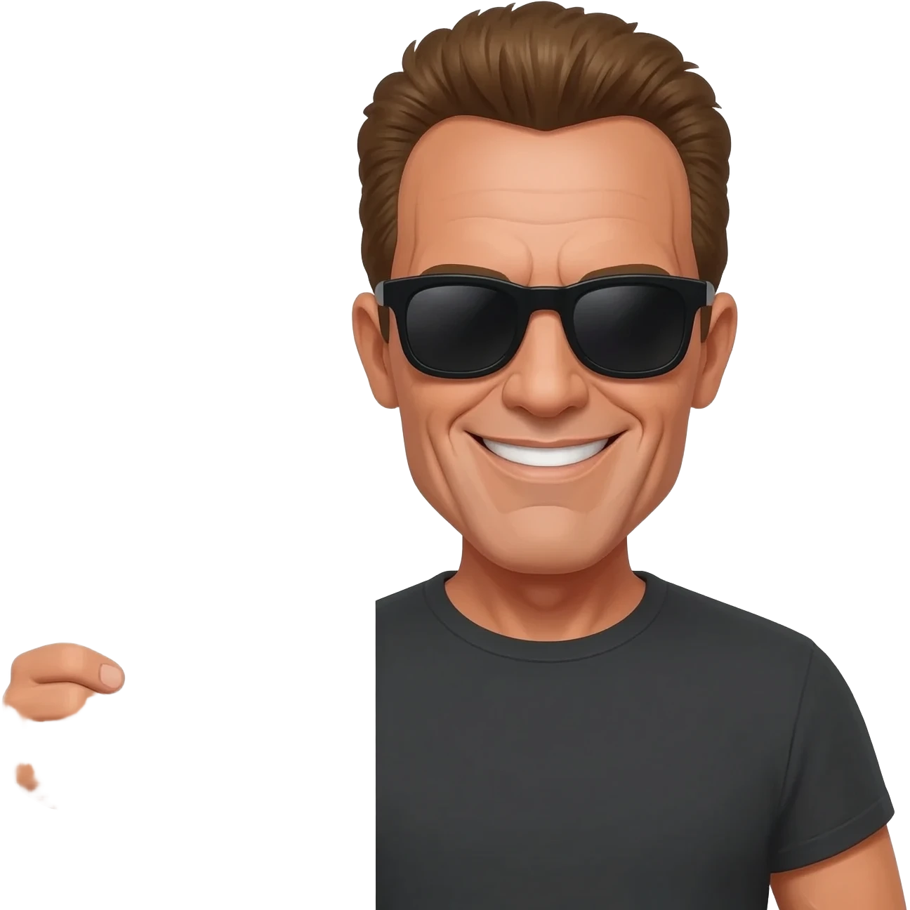 Arnie terminator smiling with sunglasses, holding up a document that says "CV" at the top emoji