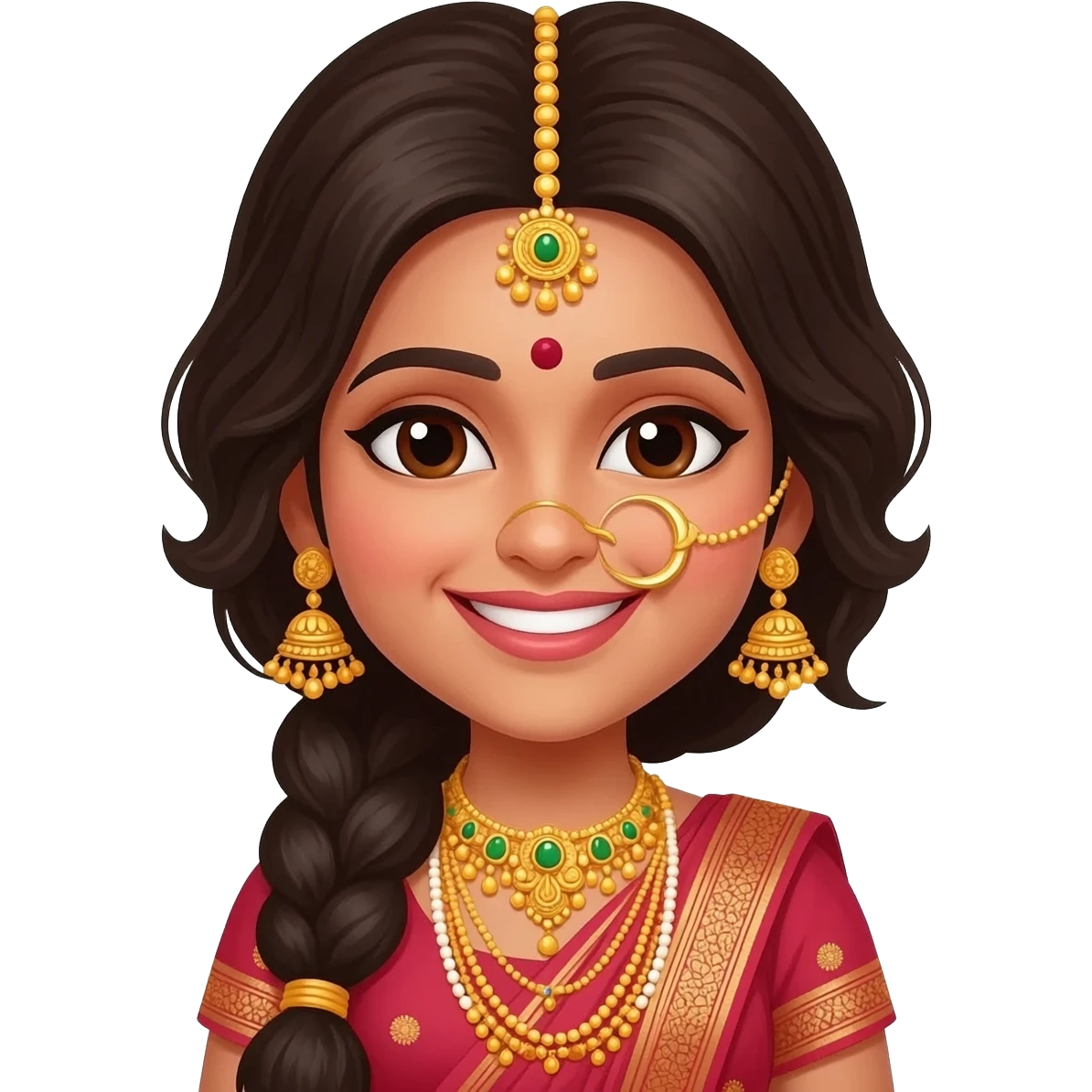 married queen emoji sweet smile with sindoor indian emoji