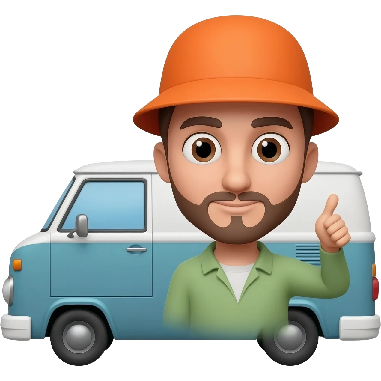 personne en van avec un pouce levé emoji