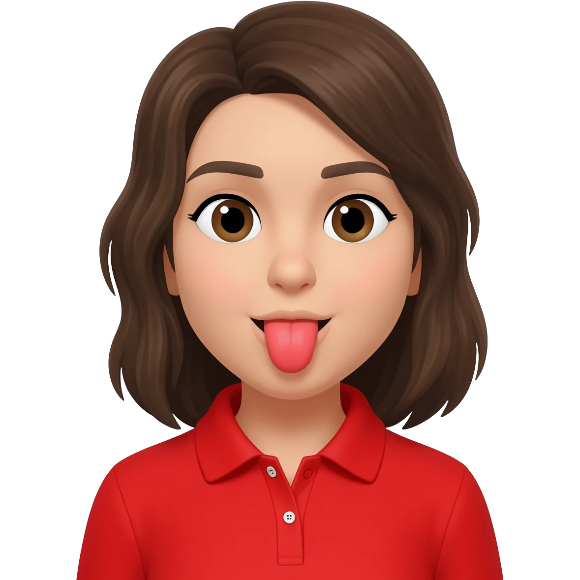 Mujer sacando la lengua con peló rojo emoji