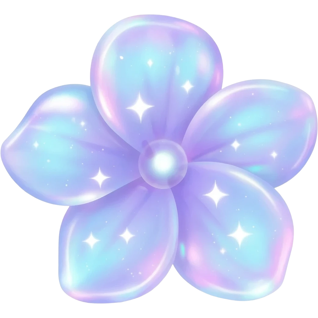 Shiny iridescent scented starry lit luminescent translucent diaphanous sparkling epic legendary aesthetic decorative floating glowing Amaura-Aurora-Aurorus-Meloetta-Palkia-Flower emoji