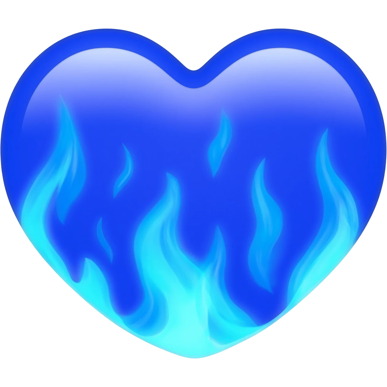 Blue heart with blue flames emoji