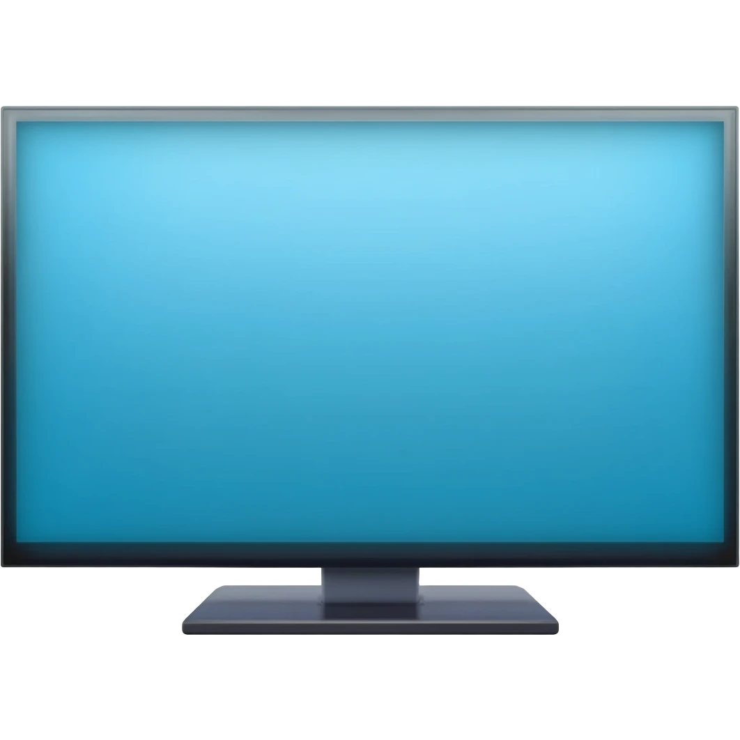 Flat Tv with light screen and short stand emoji