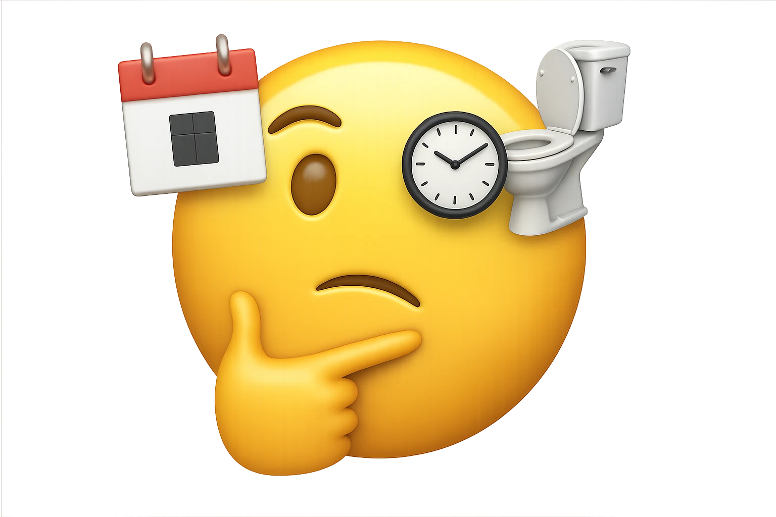 emoji stile iphone che riguarda l'argomento "stipsi/andrò al bagno oggi?", iperrealistico 4k emoji