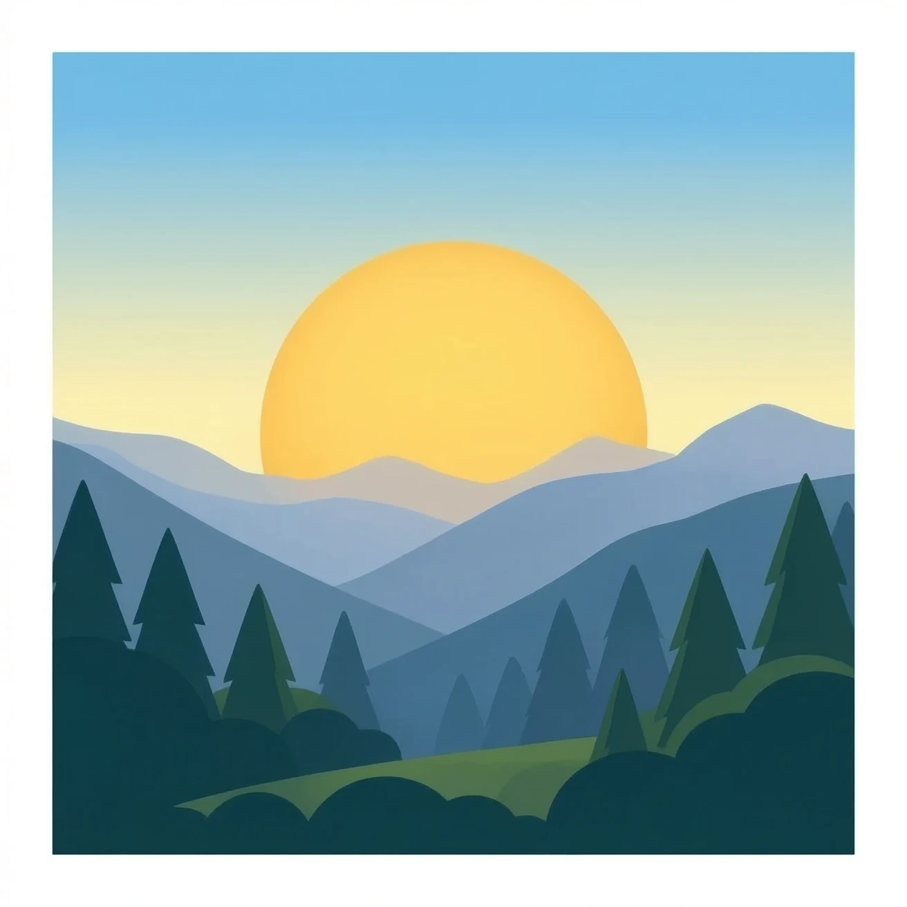 sunrising between mountains emoji