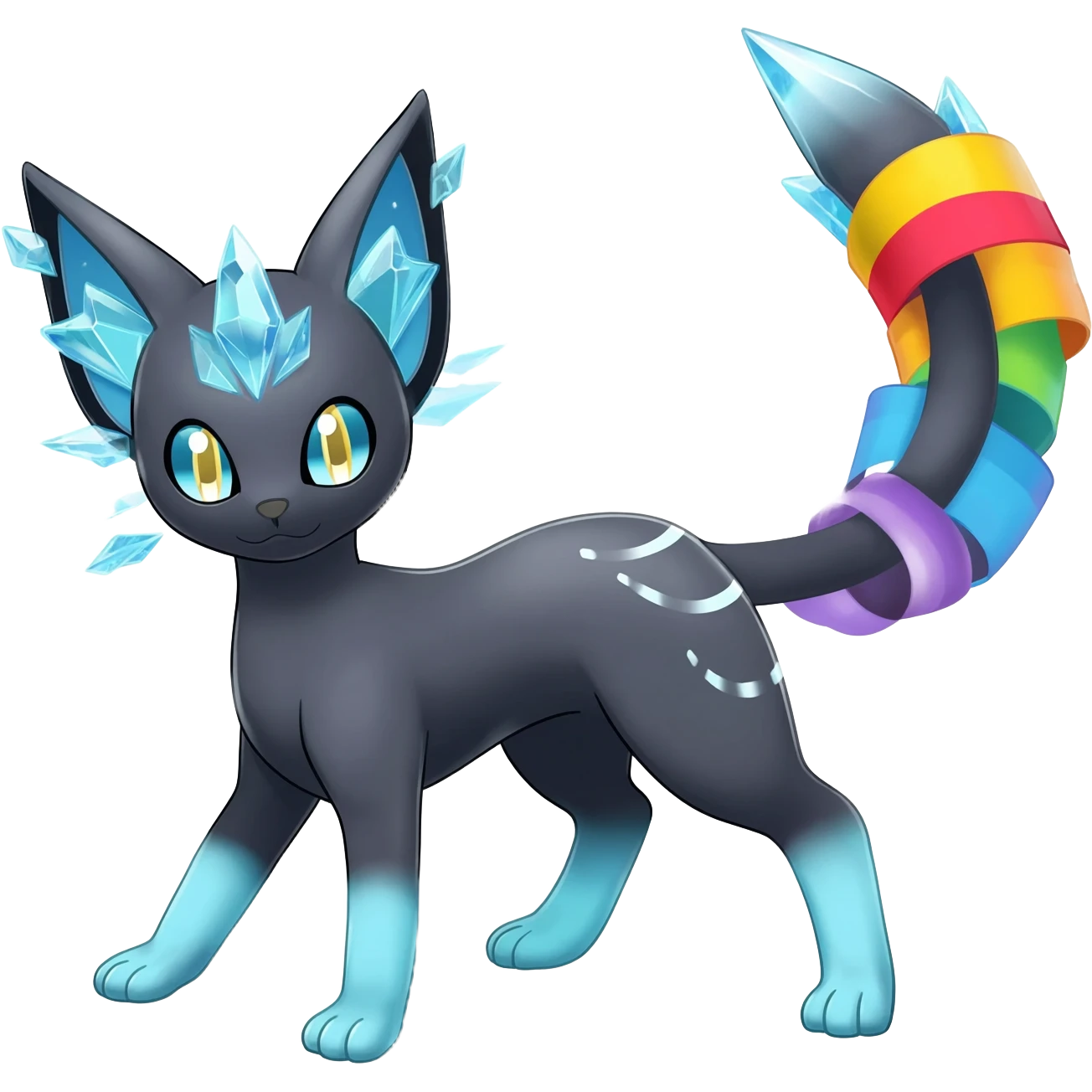 Umbreon-Glaceon-Sylveon-hybrid-animal-Fakémon-Pokémon-fusion emoji