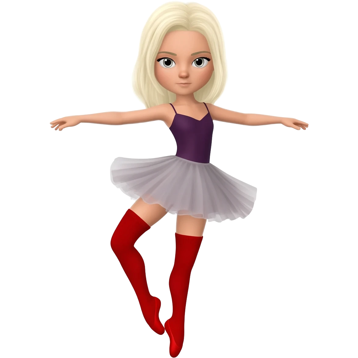 blonde ballerina with leg warmers emoji