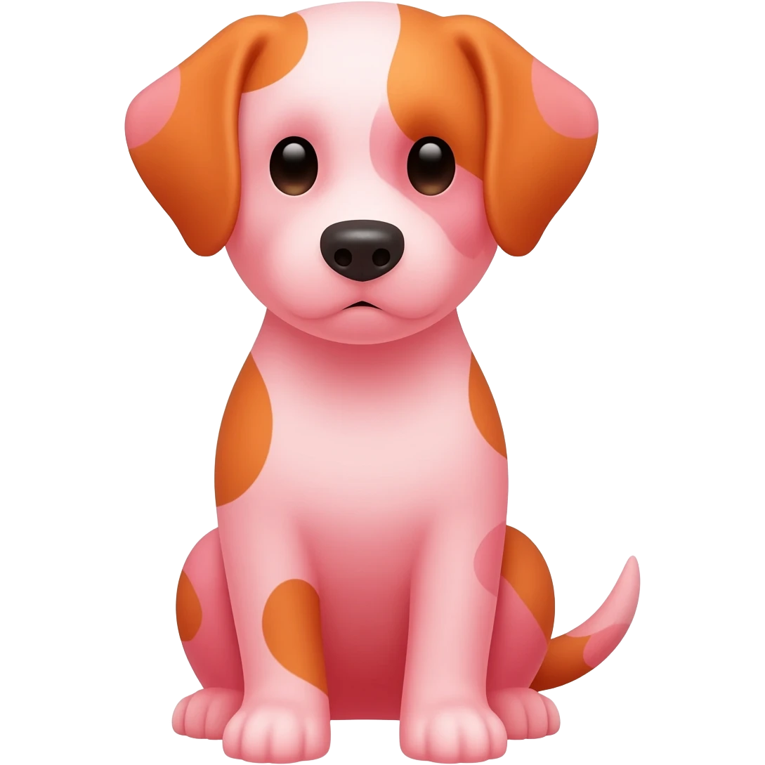 Pinkorangewhite dog in pastel sit emoji