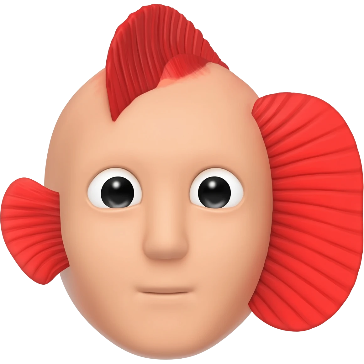 red Fins 3d face postion emoji