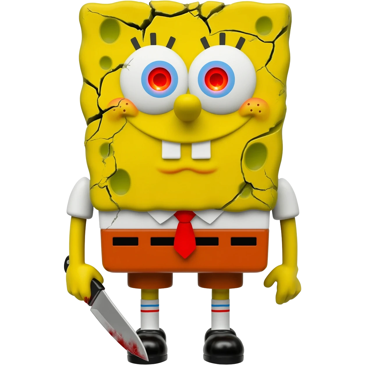 evil, possessed SpongeBob SquarePants doll inspired by Chucky emoji