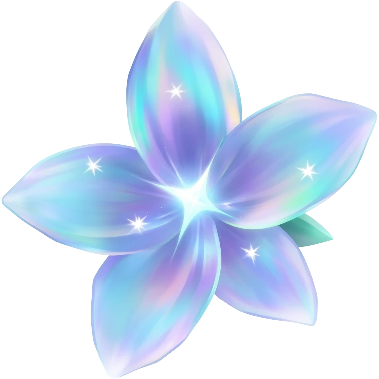 Shiny iridescent scented starry lit luminescent translucent diaphanous sparkling epic legendary aesthetic decorative floating glowing Amaura-Aurora-Aurorus-Meloetta-Palkia-Flower emoji
