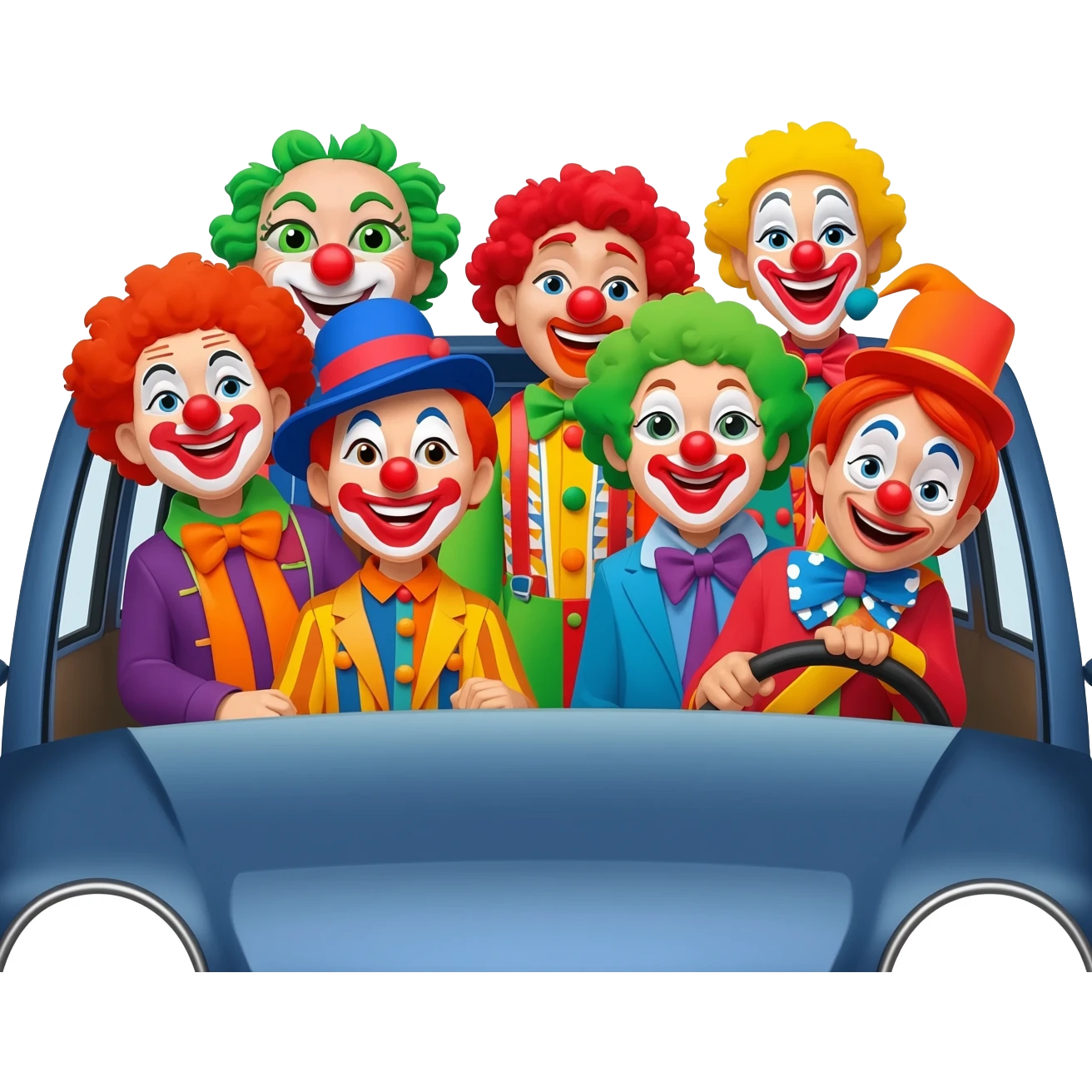 Clowns in a car emoji