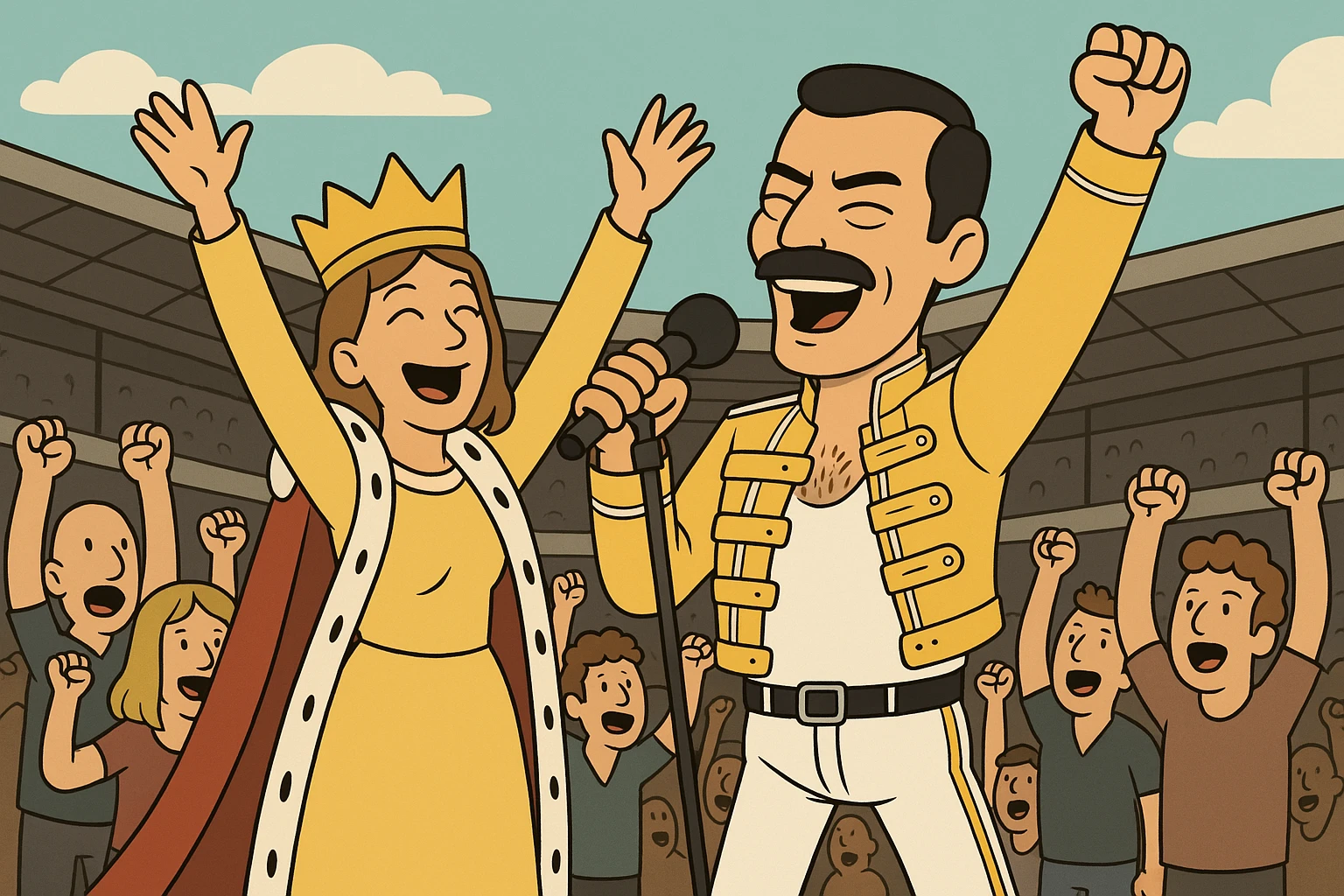 The people hooray queen wembley crowd Freddie Mercury emoji