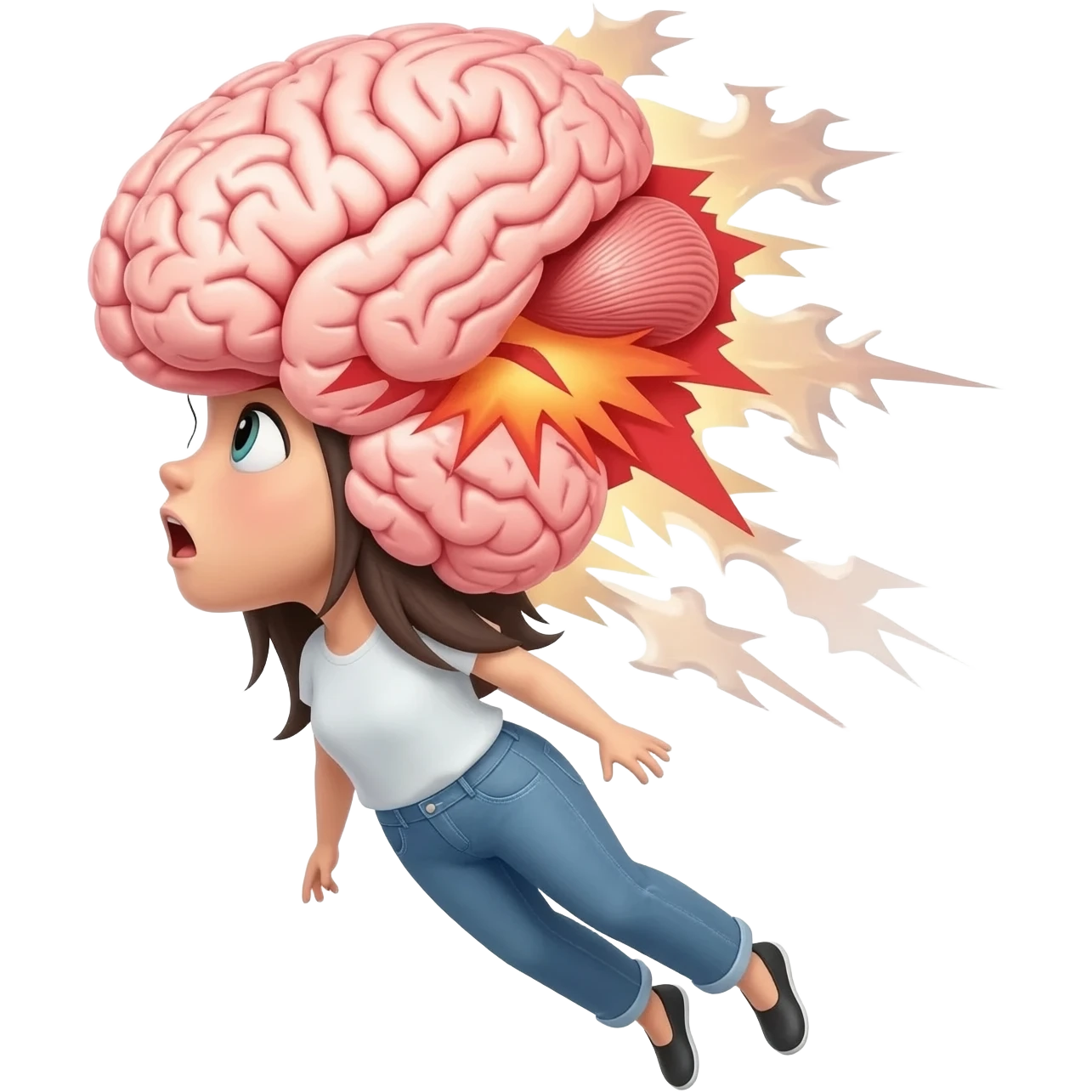 Beyni partlayıb yerə düşən qız emoji