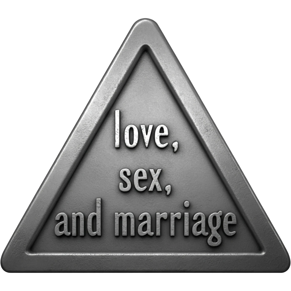iron triangle of love, sex, and marriage emoji