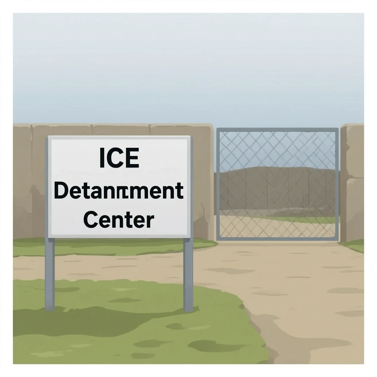 fbi headquarters turned into a concentration camp that says "ice detainment center emoji