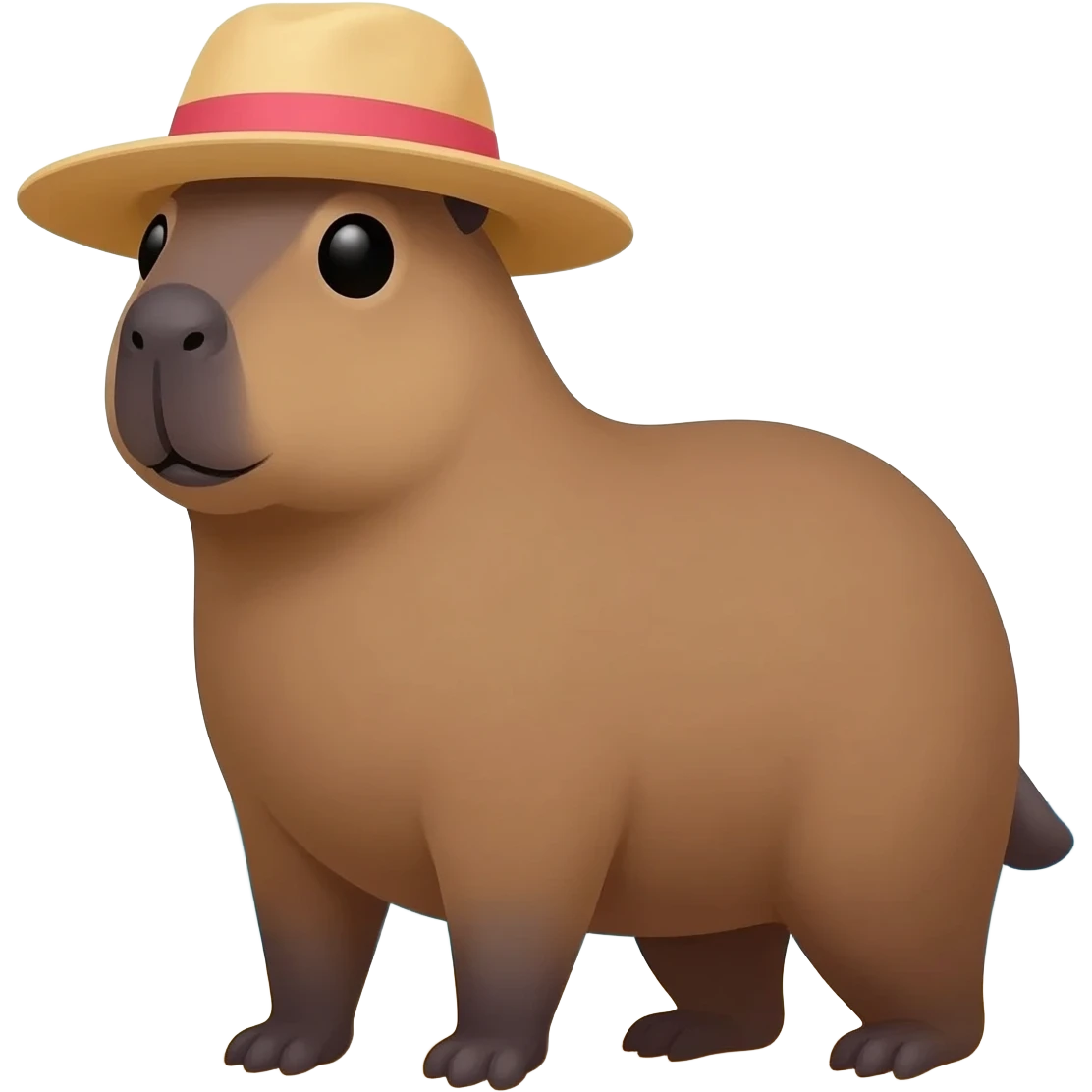 Capybara wearing a beach hat emoji