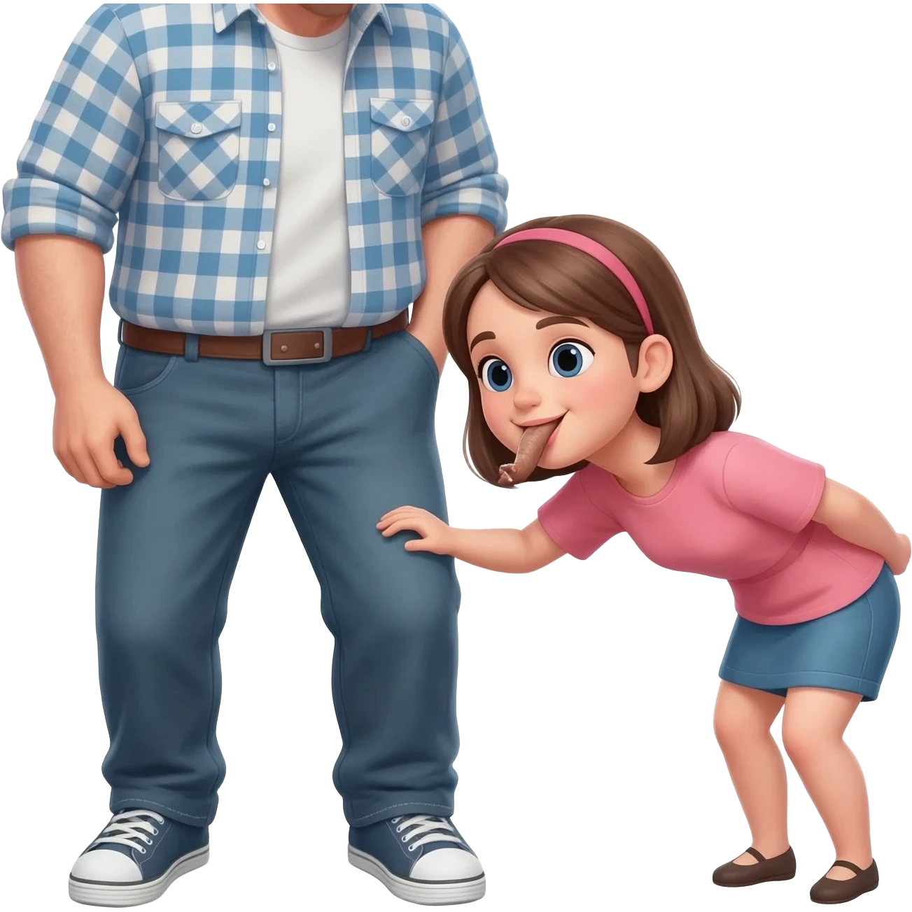 Girl sucking cock  of her dad  in between his legs emoji