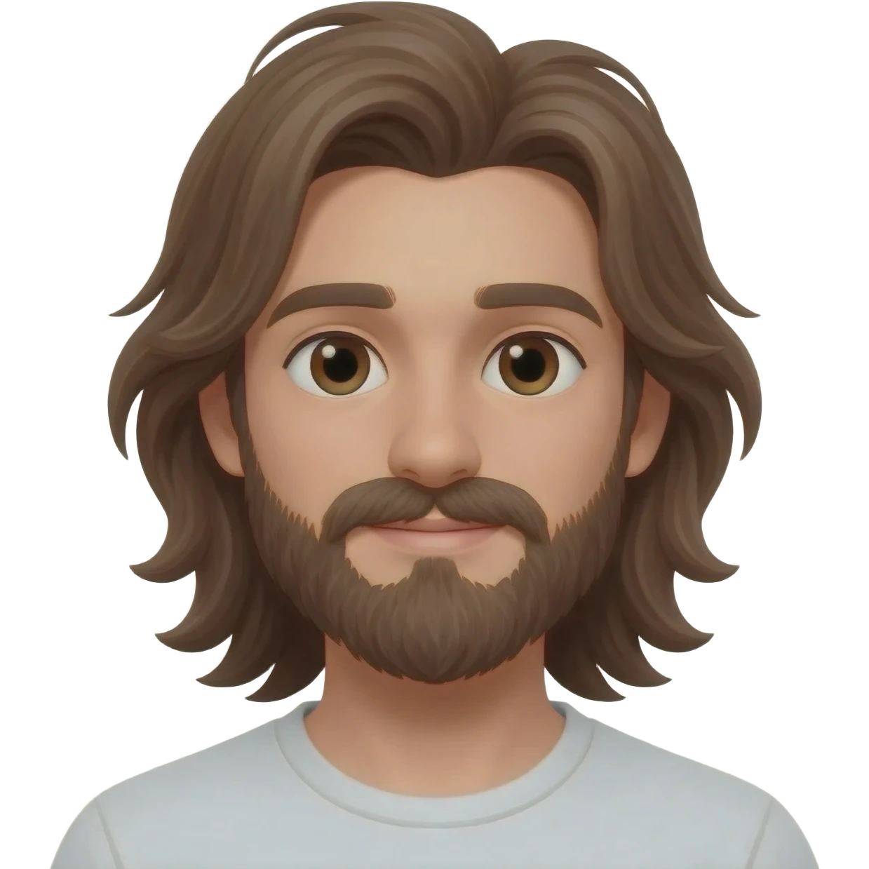 boy with long hair, mustacje and chin beard emoji