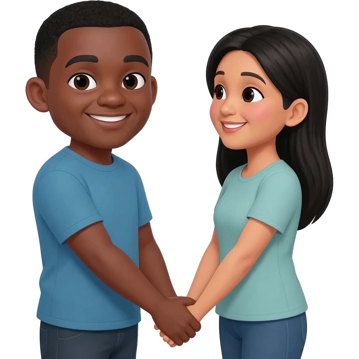 Black man & Filipino woman couples emoji